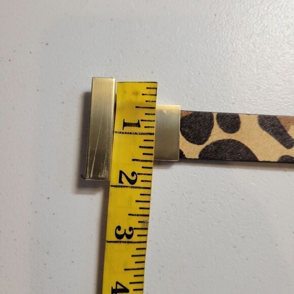 Chico's Belt Leopard Pony Hair Dyed Calf Hair Hook and Circle Toggle Closure NEW - Picture 11 of 12